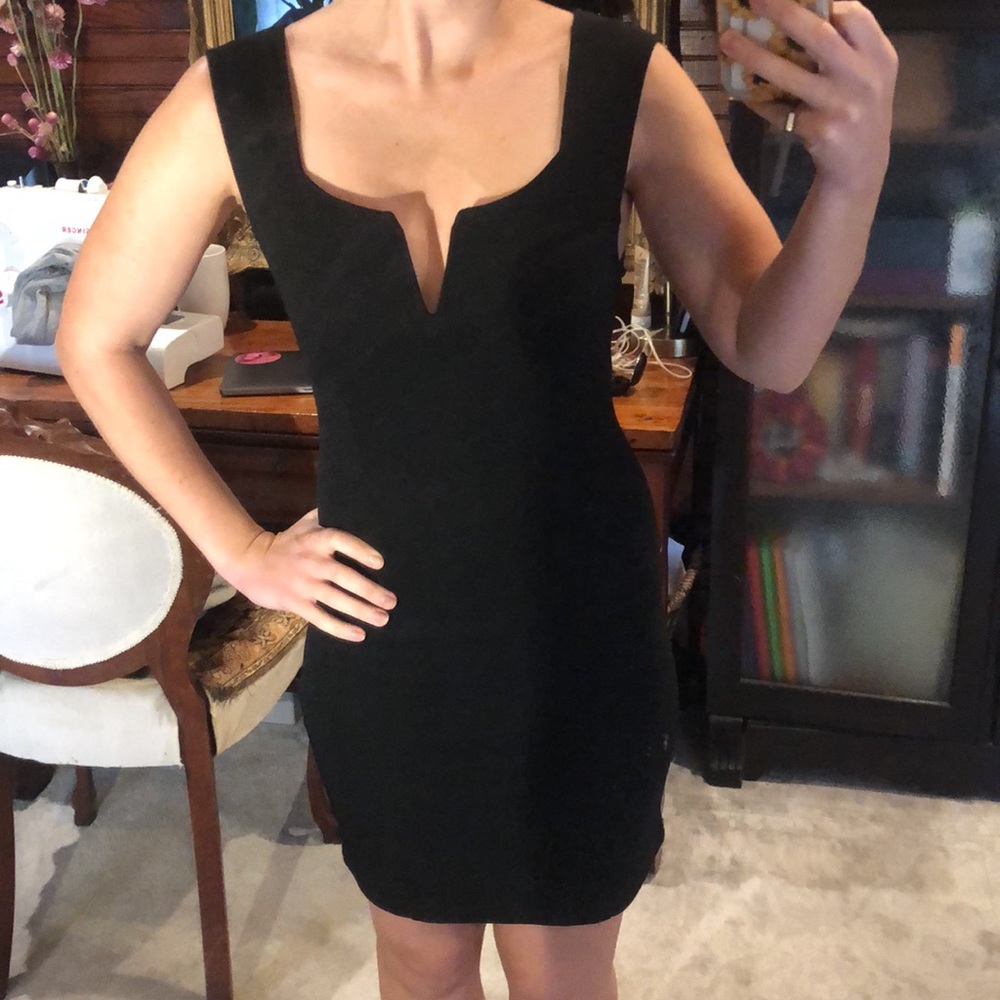 MINKPINK Black Scoop V-Notch Bodycon Dress